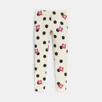 Leggings imprimés écru Fille