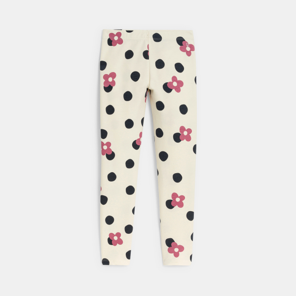 Leggings imprimés écru Fille
