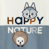 T-shirt colorblock animal bleu bébé garçon