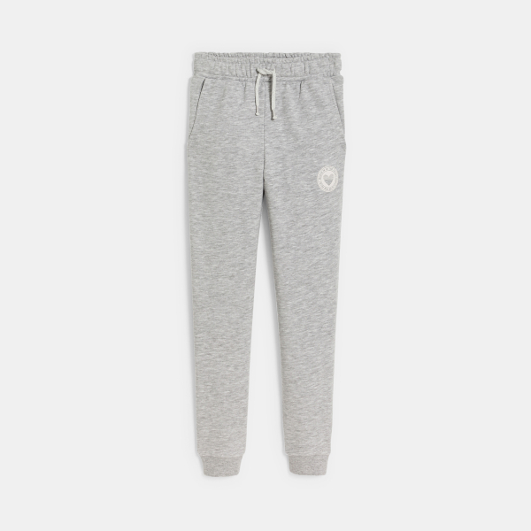 Jogging en molleton gris Fille
