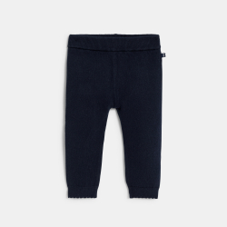 Legging tricot chiné bleu bébé fille