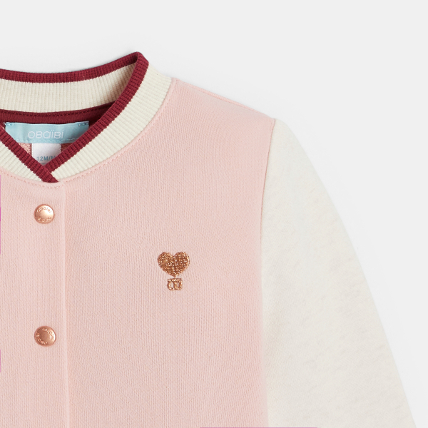 Gilet teddy chien rose bébé fille