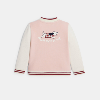 Gilet teddy chien rose bébé fille