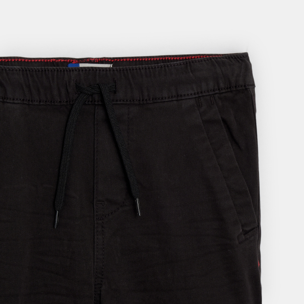 Pantalon cargo en toile noir garçon
