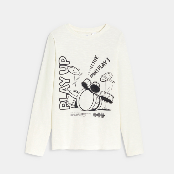 تيشيرت الموسيقى البيضاء للأولاد