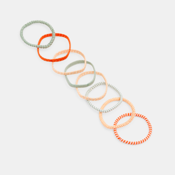 أربطة للشعر مطاطية ملونة (8 في العبوة)