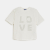 T-shirt à message LOVE blanc Fille