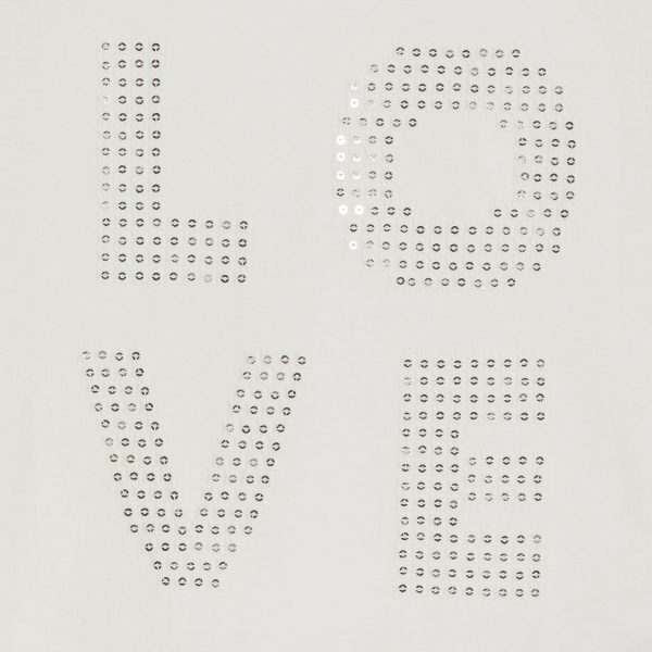 T-shirt à message LOVE blanc Fille