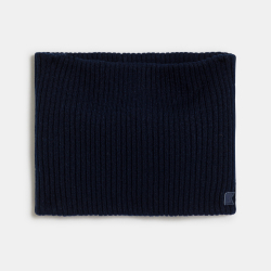 Snood côtelé uni bleu Garçon