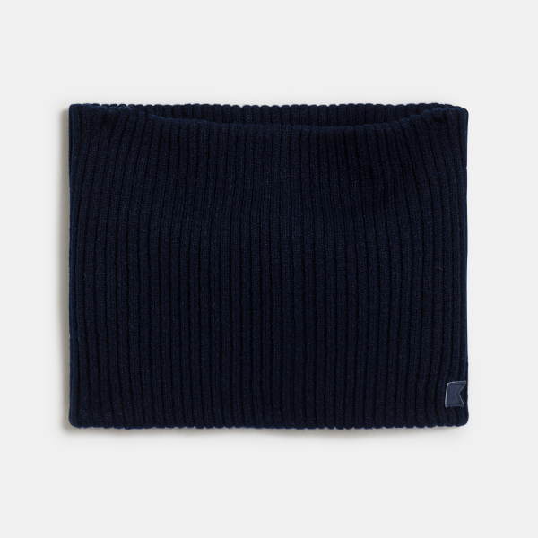 Snood côtelé uni bleu Garçon