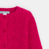 Gilet maille tricot rouge bébé fille