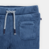 Pantalon velours côtelé polaire bleu bébé garçon