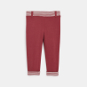 Pantalon souple molleton rayé rouge bébé garçon
