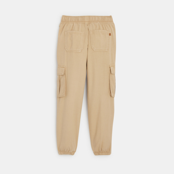 Pantalon cargo en toile beige Fille