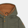 Parka 2 en 1 effet peau de pêche vert kaki bébé garçon