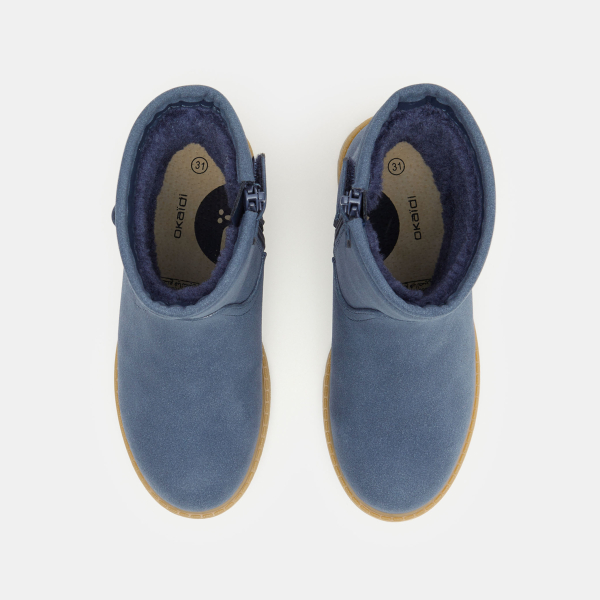 Boots motardes bleu fille