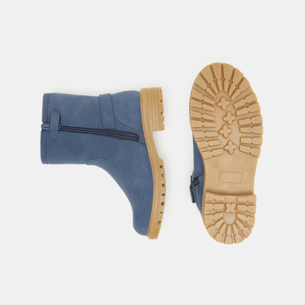 Boots motardes bleu fille