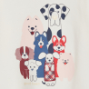 T-shirt chiens blanc bébé fille
