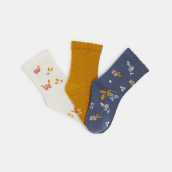 Chaussettes fleuries jaune...