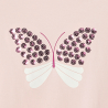 T-shirt papillon à sequins rose pastel Fille