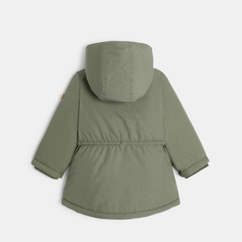 معطف باركا 2×1، باللون الأخضر الكاكي، بطانة مزدوجة وطارد للماء، للفتيات الصغيرات