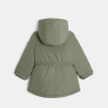 معطف باركا 2×1، باللون الأخضر الكاكي، بطانة مزدوجة وطارد للماء، للفتيات الصغيرات