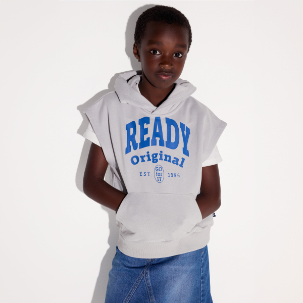 Sweat-shirt sans manches gris Garçon