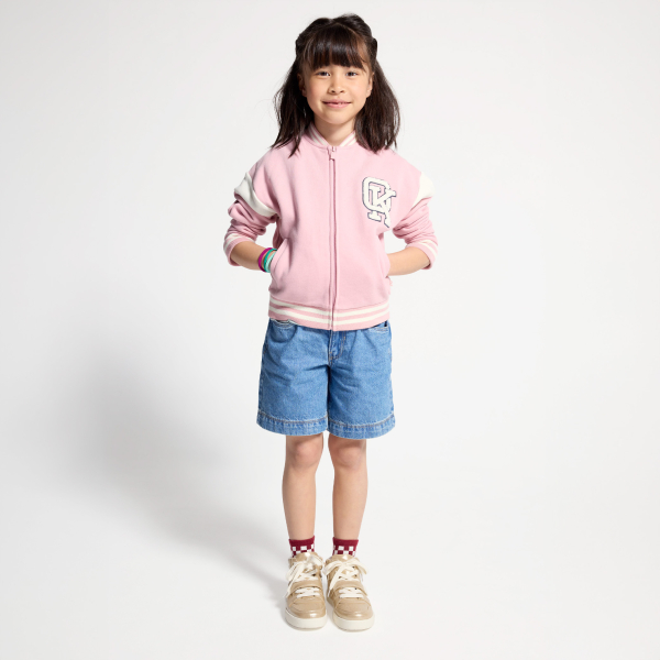 Teddy en molleton rose Fille