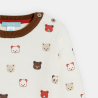 Pull épais maille tricot imprimé animaux blanc bébé garçon