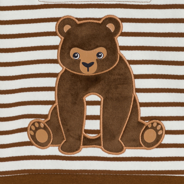 Sweat à capuche rayé ours bébé garçon