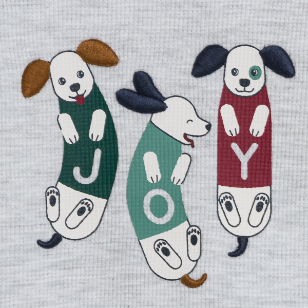 T-shirt coton chiens gris bébé garçon