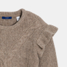 Robe pull à volants beige foncé Fille
