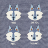 T-shirt émotions loup bleu bébé garçon