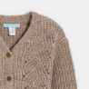 Gilet chaud maille tricot beige bébé fille