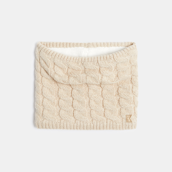 Snood torsadé beige Fille