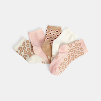 جوارب بنقشة الزهور باللون...