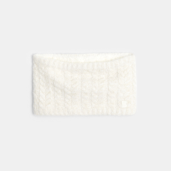 Snood en maille tricot doublée polaire blanc pailleté bébé fille