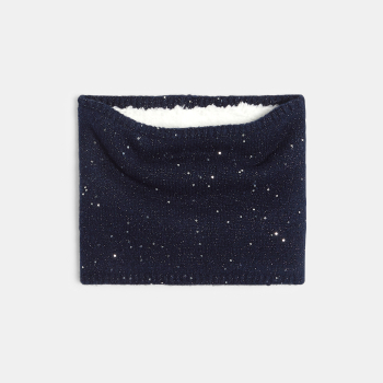 وشاح سنود مزين بالترتر باللون الأزرق الداكن للفتيات