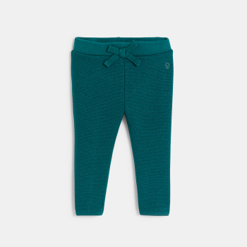 Pantalon souple taille élastiquée vert bébé fille
