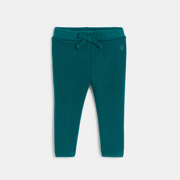 Pantalon souple taille élastiquée vert bébé fille