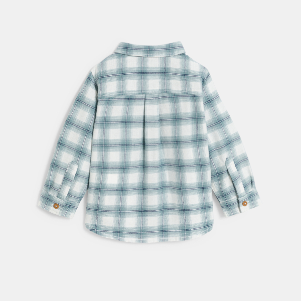 Chemise chaude à carreaux bleu bébé garçon