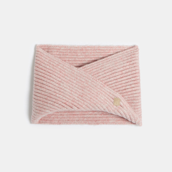 وشاح سنود تريكو محبوك متقاطع باللون الوردي للفتيات الصغيرات