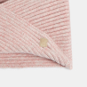 Snood croisé en maille tricot rose bébé fille