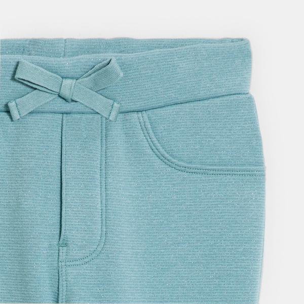 Jegging en jersey Milano pailleté bleu Fille