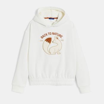 Sweat-shirt motif écureuil blanc Fille