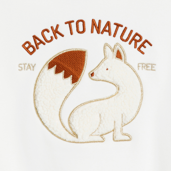 Sweat-shirt motif écureuil blanc Fille