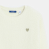 Pull côtelé moelleux écru Fille