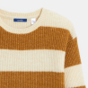 Pull rayé côtelé marron Fille
