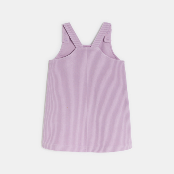 Robe à bretelles velours mauve bébé fille