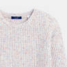 Pull côtelé col rond rose Fille